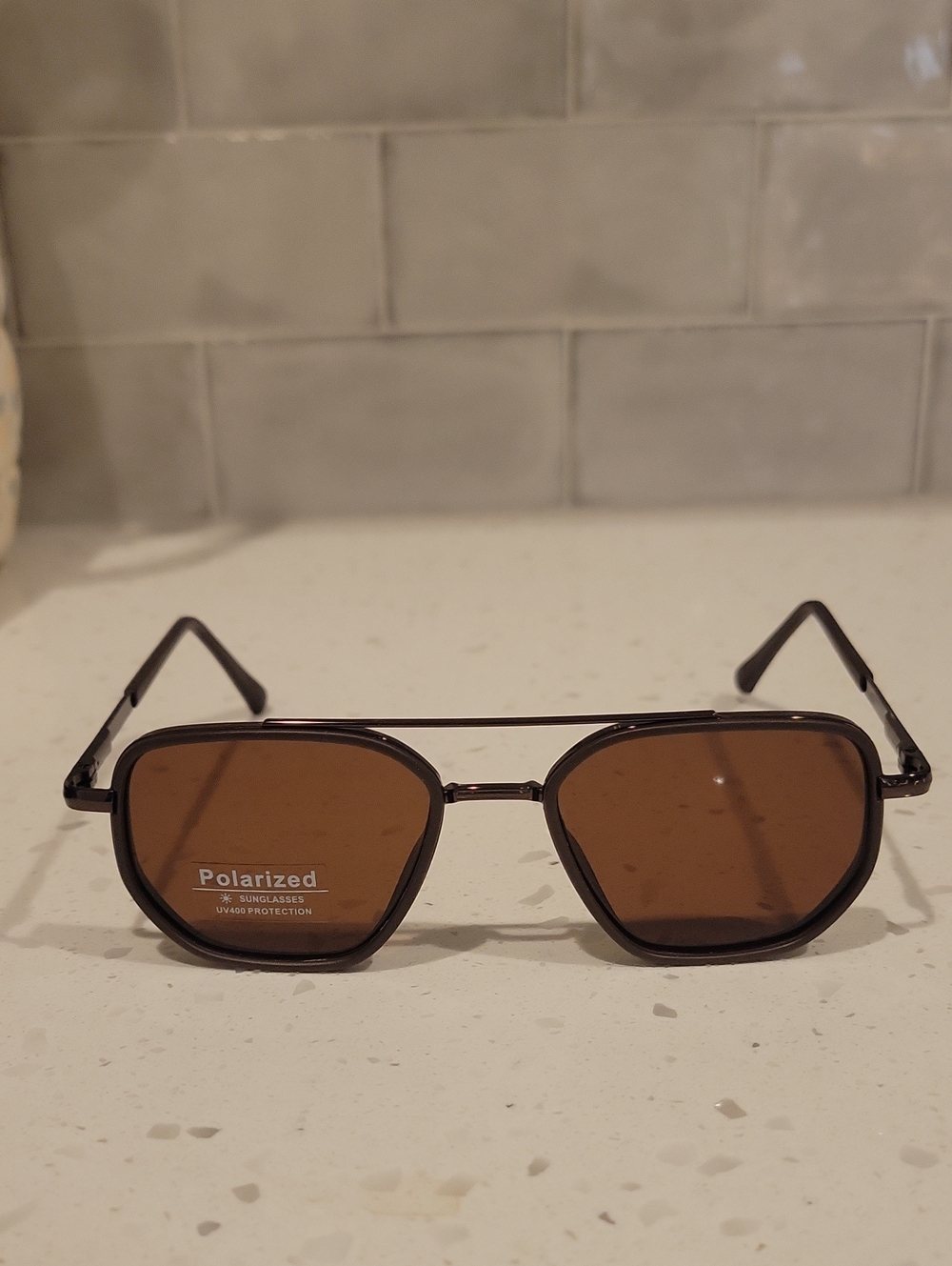 Polarized Unisex Sunglasses - Brown Lenses/ Brown Frame